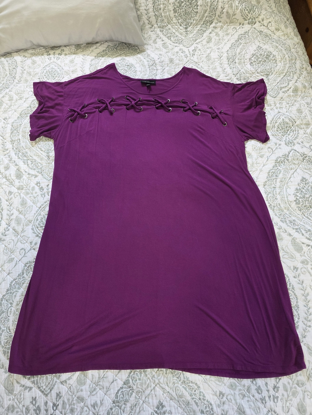 Lane Bryant Magenta/ Purple Scoop Neck Dress